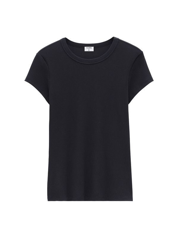 Fine Rib Tee Black