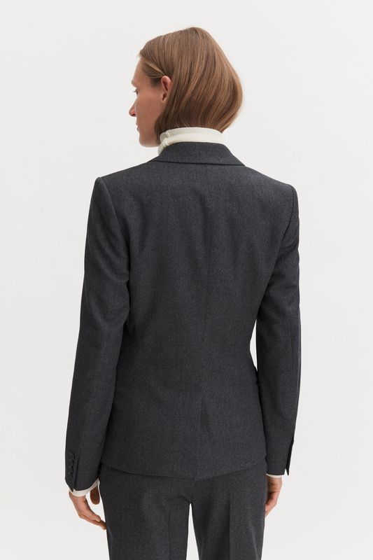 Sasha Flannel Blazer Dark Grey Melange