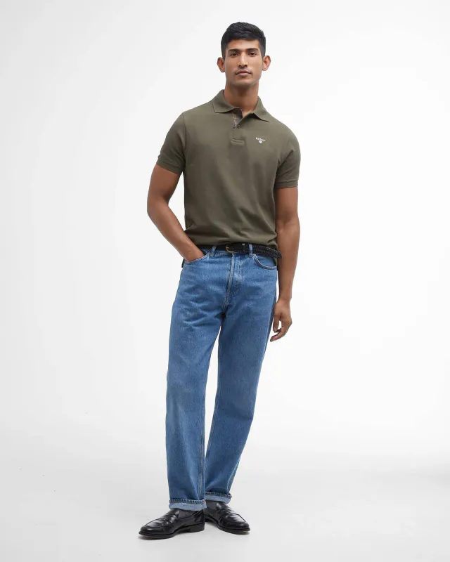 Tartan Pique Polo Shirt Olive 