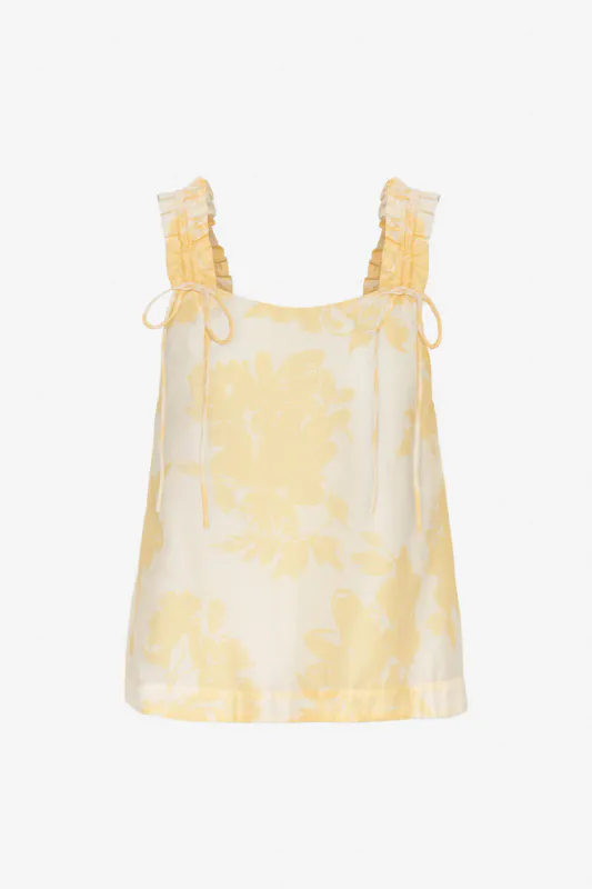 ZOE Top Yellow Floral Print