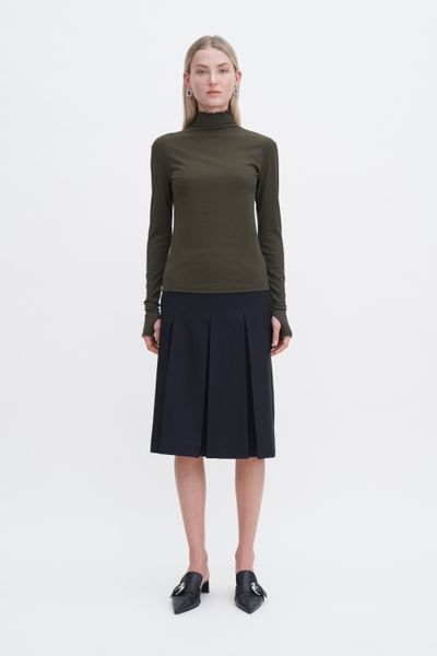 Hovedbilde MOCK Rib Neck Top Dark Khaki ...