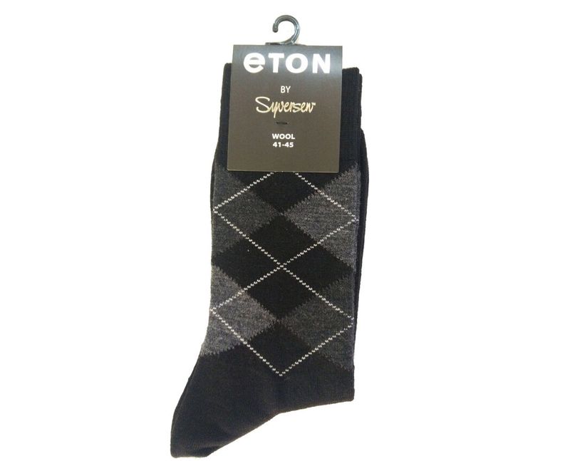 ETON Bomull Argyl Black Antracite 