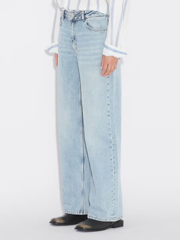 Wide Leg Jeans Blue Washed