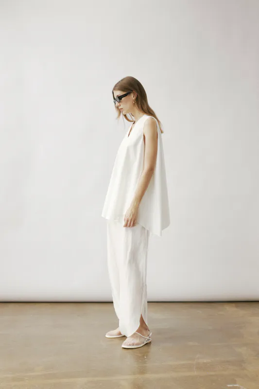 NILI Linen Trousers White