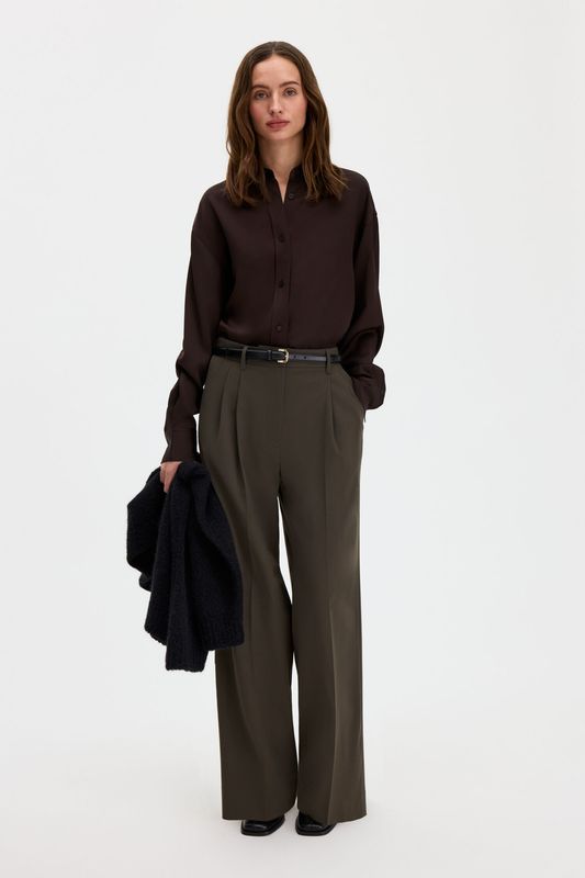 Satin Shirt Dark Chocolate 