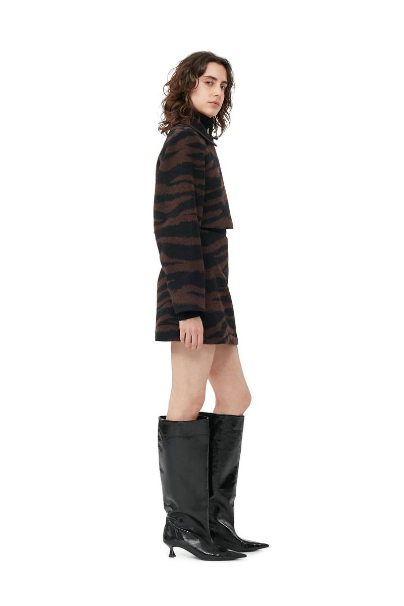 WOOL Jacquard Skirt Black
