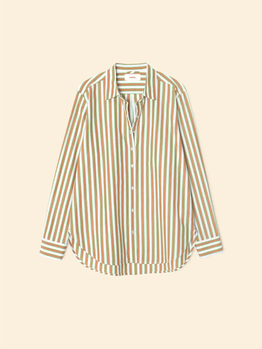 BEAU Shirt Stripe Tobac Green