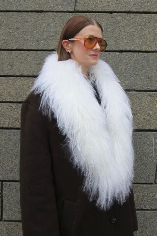 MARGARETH Tibet Lamb Collar White
