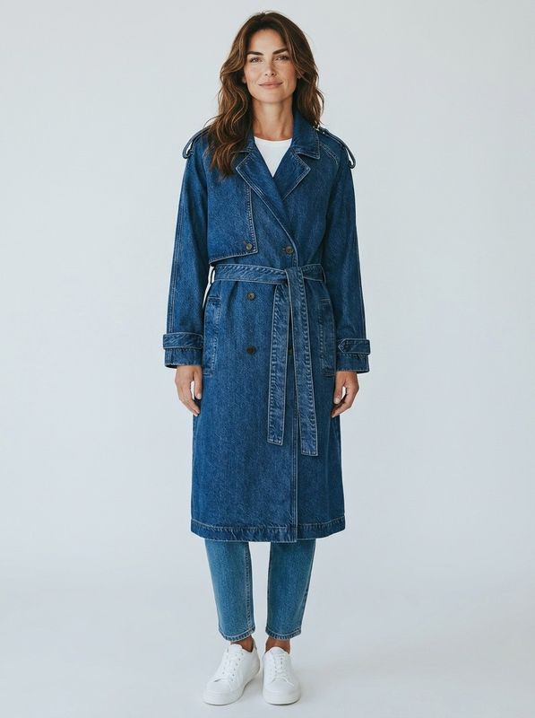 RICKIE Maxi Trench Cabana Blue