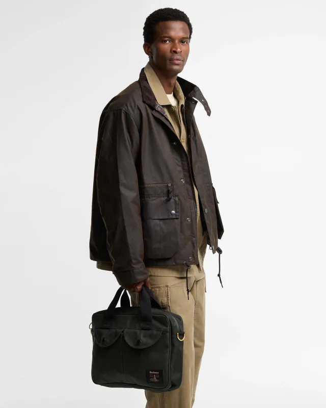 Field Waxed Laptop Bag Sage