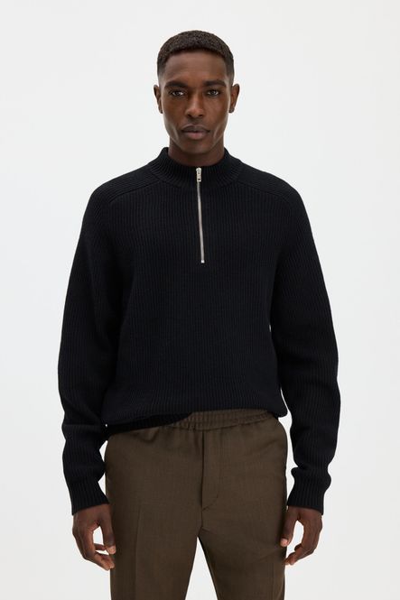 Hovedbilde Wool Half Zip Sweater Black