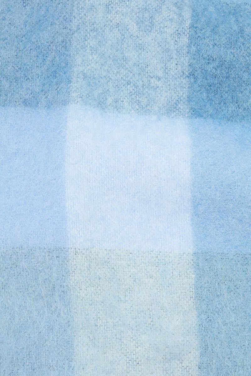 MOHAIR CHECKED SCARF Light Blue|White|Powder Blue