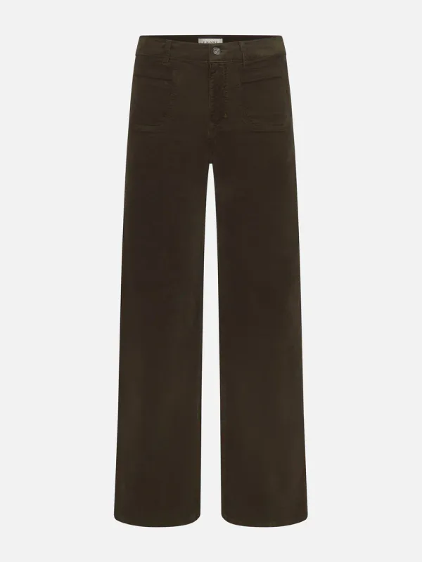 LE SLIM PALAZZO Modernist Pocket Corduroy Rich Military