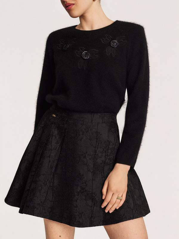 Brocade Mini Skirt Black