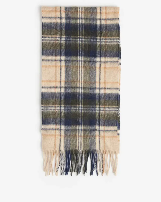 New Check Tartan Scarf Sand Beige Plaid