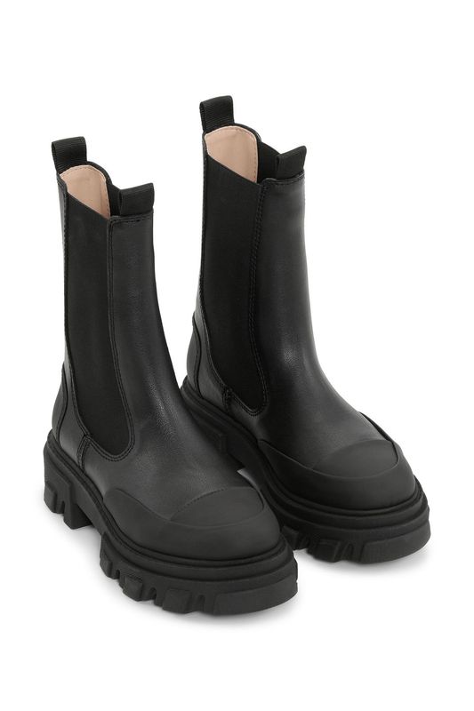 Cleated Mid Boots Stitch Black 