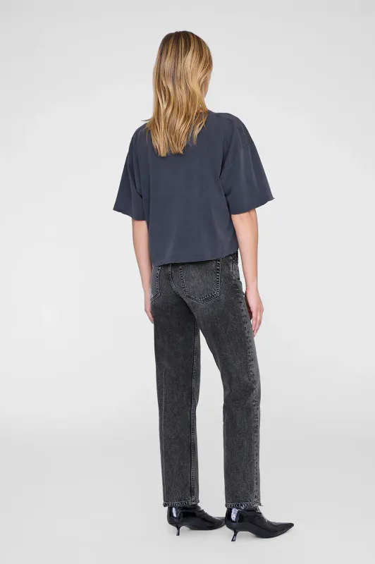 JOHNNY Cropped Tee Washed Black