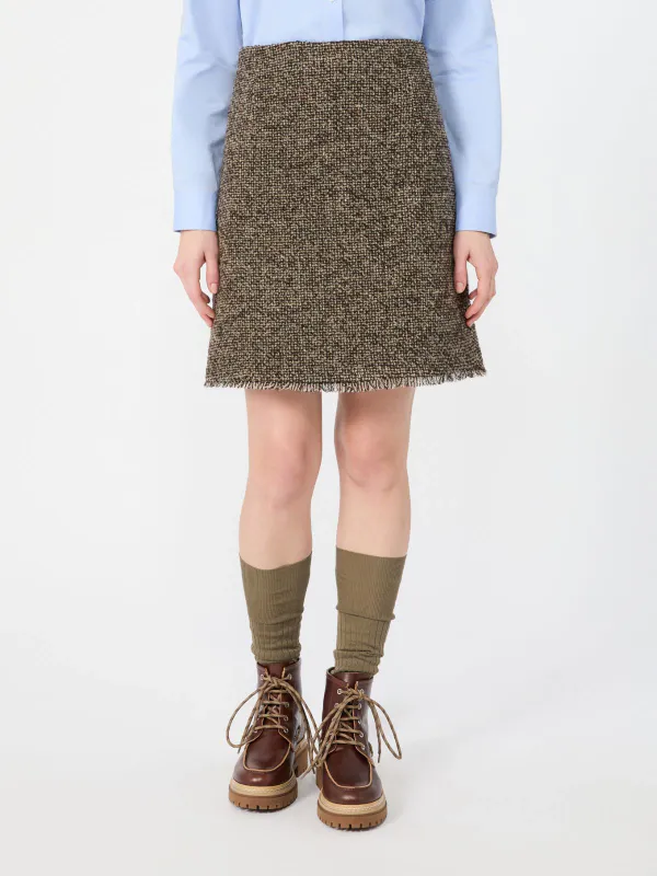 Abataia Skirt Brown Tweed 
