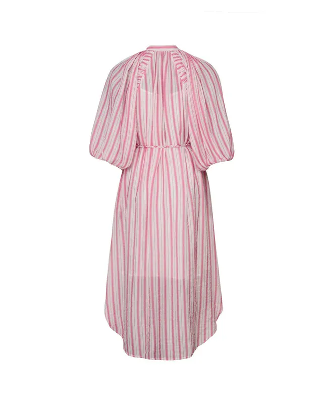 Bohemian Shift Dress Pink Stripes