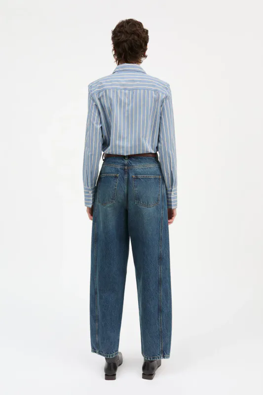 Fauna Shirt Blue Black White Stripe