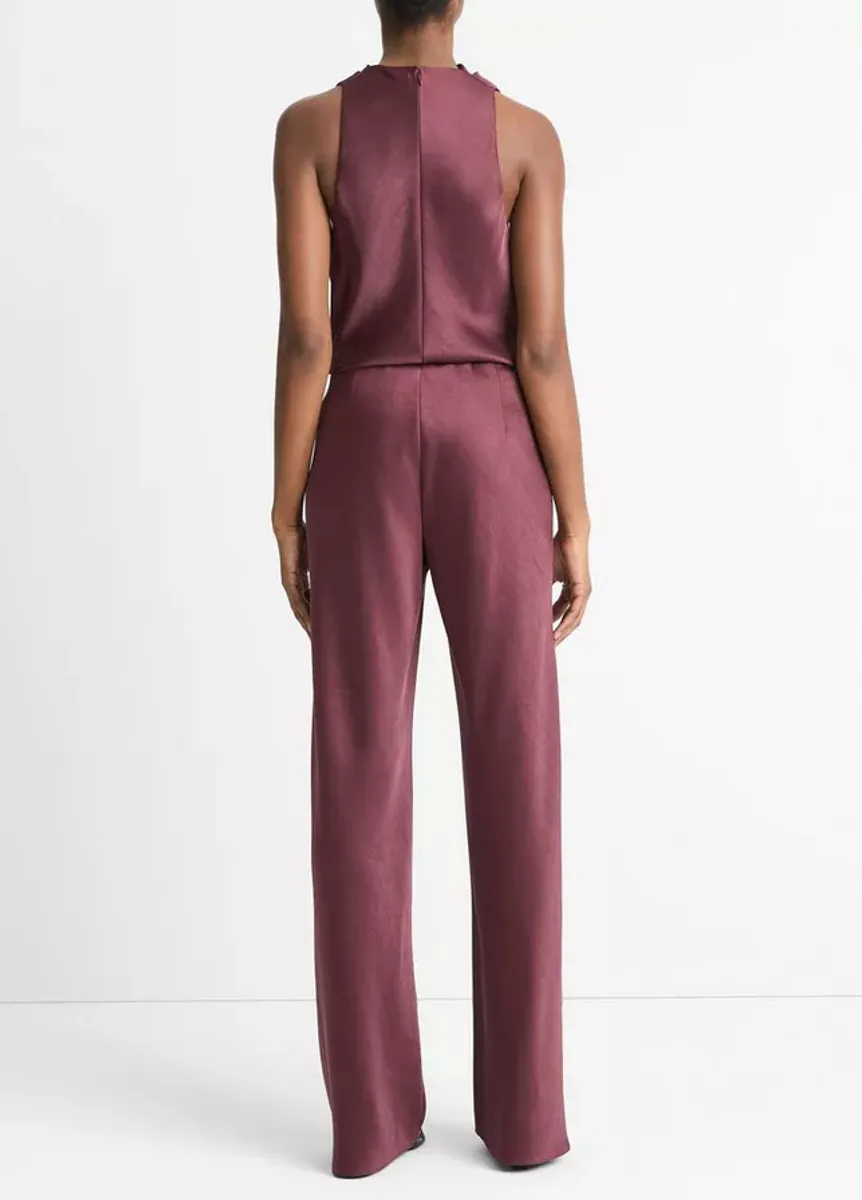 FLUID Satin Bias Pant Black Rose