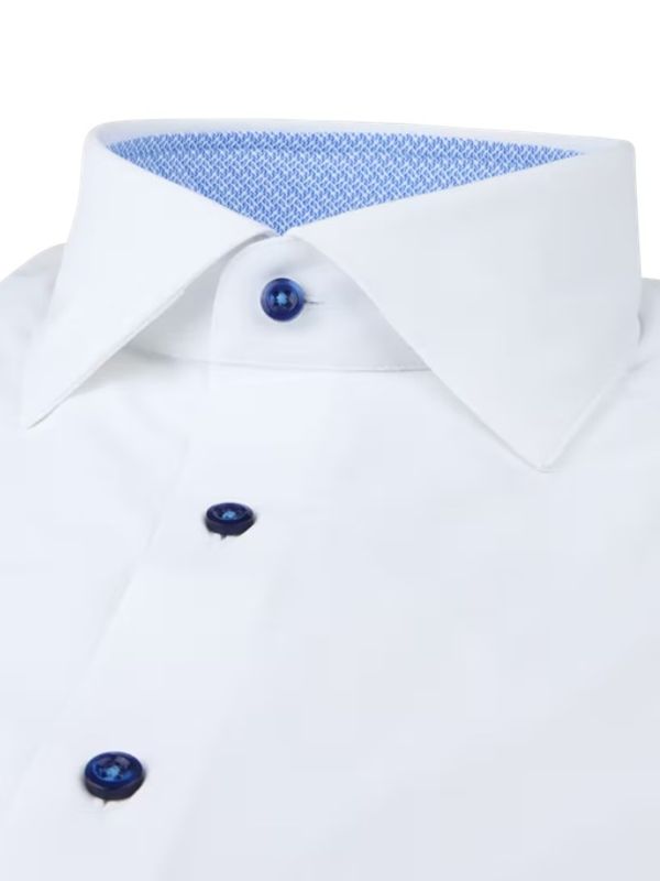 Active Stretch White Shirt with Contrast