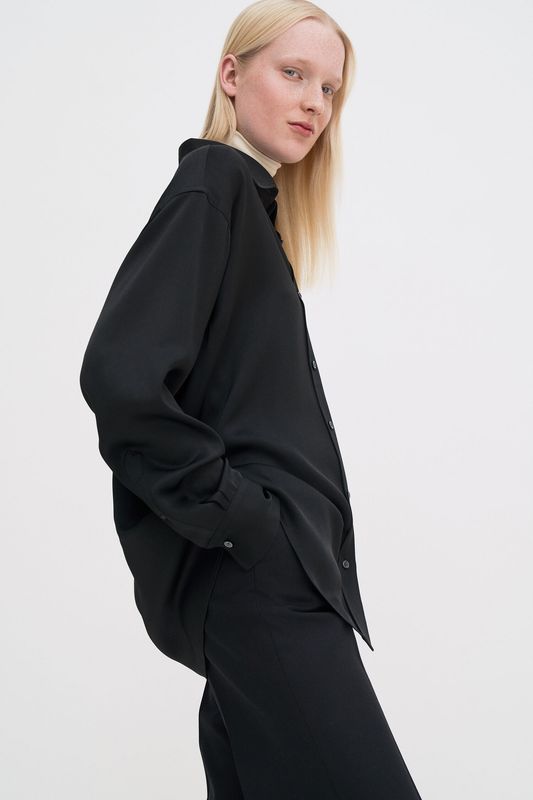 Satin Shirt Black