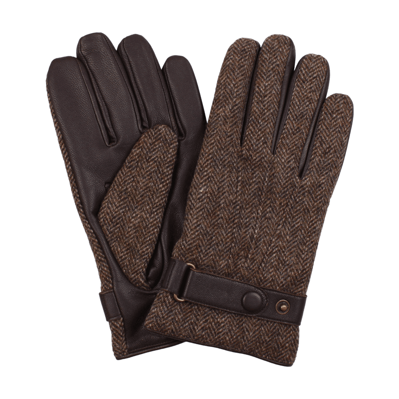 GLOVES fishbone Leather Brown 