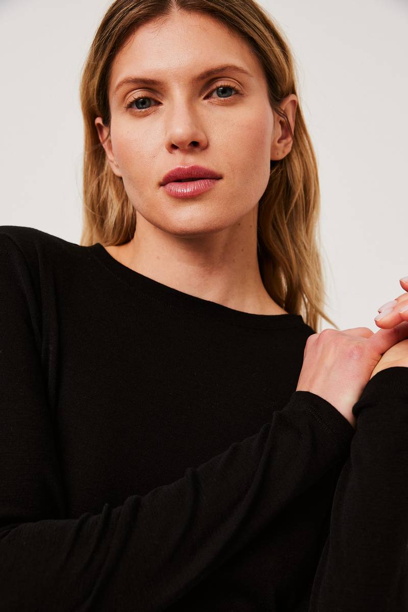 ANDREA WOOL LS Black