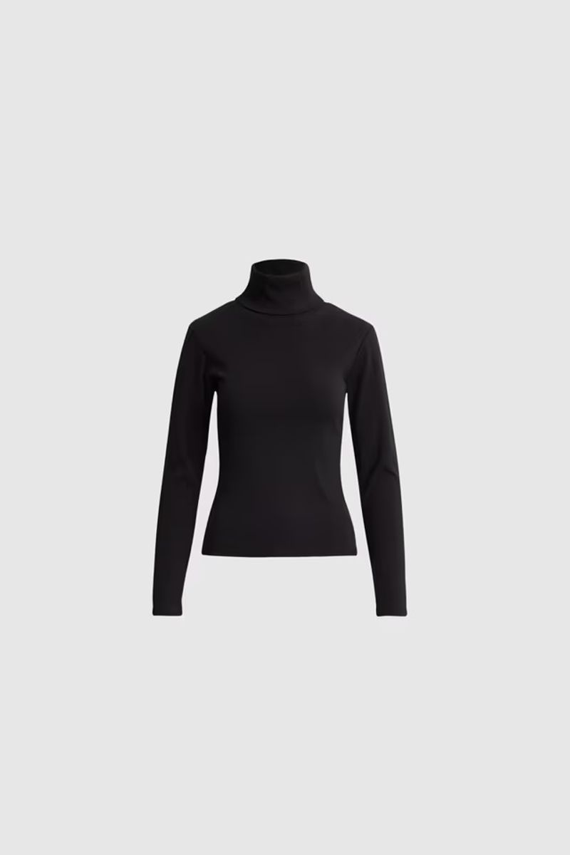 Petra Rib Turtleneck Black