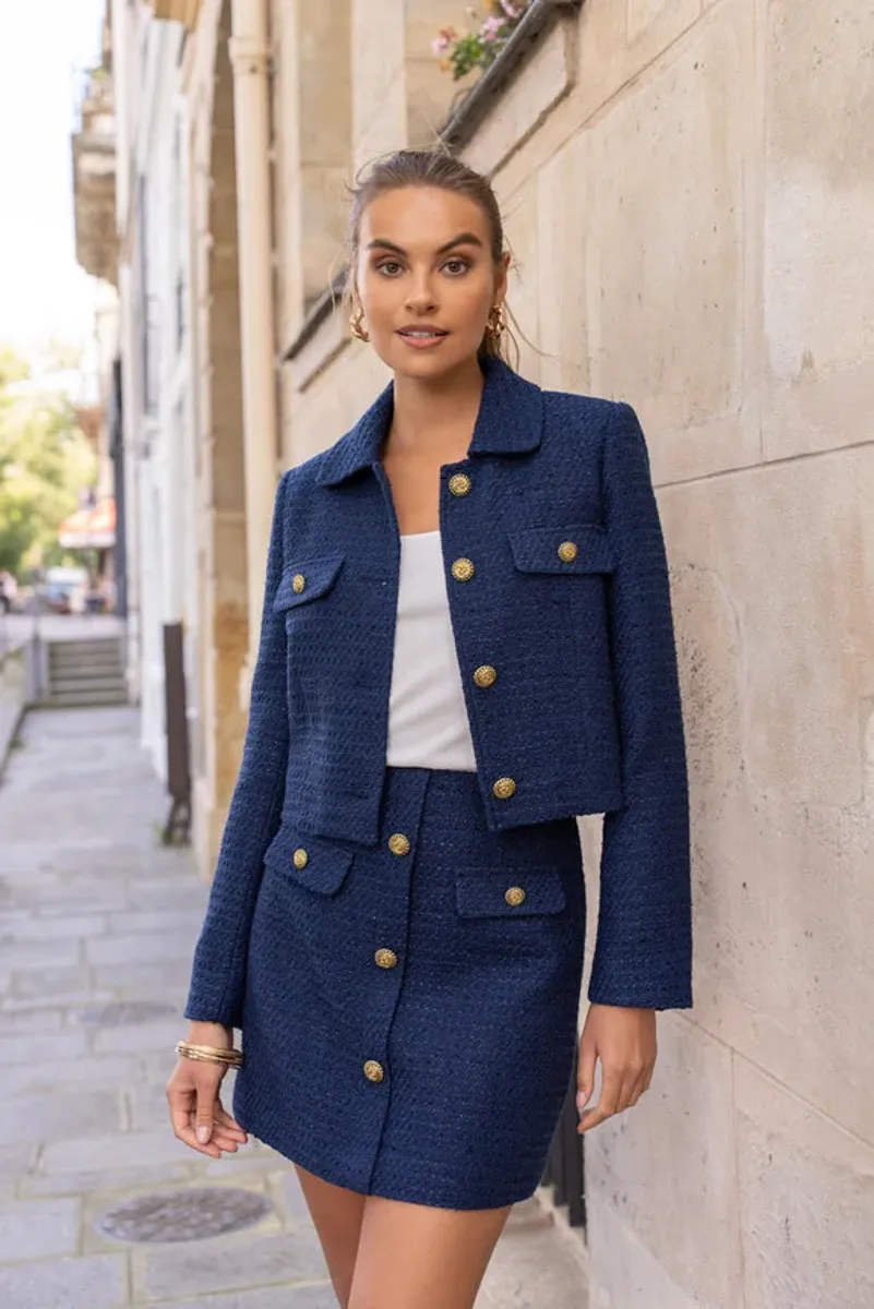 Bouclé jacket Navy Mix 