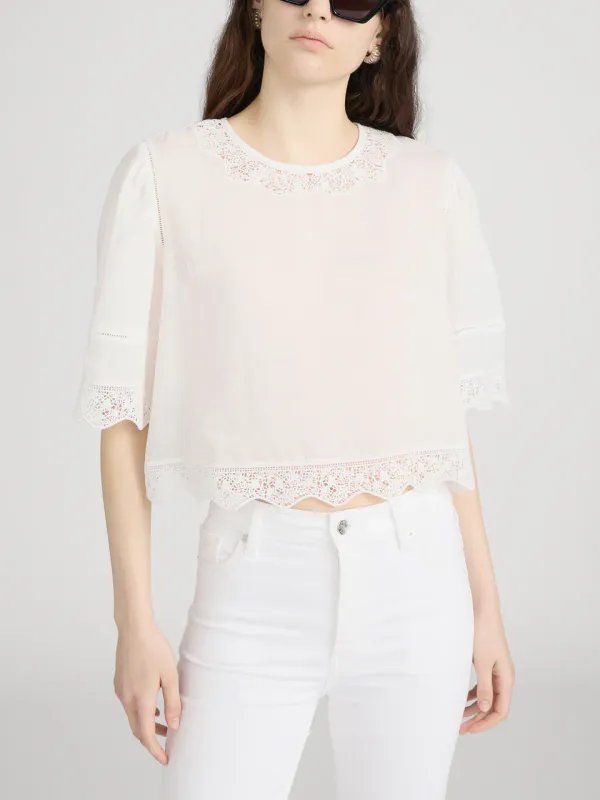 The Embroidered Top White