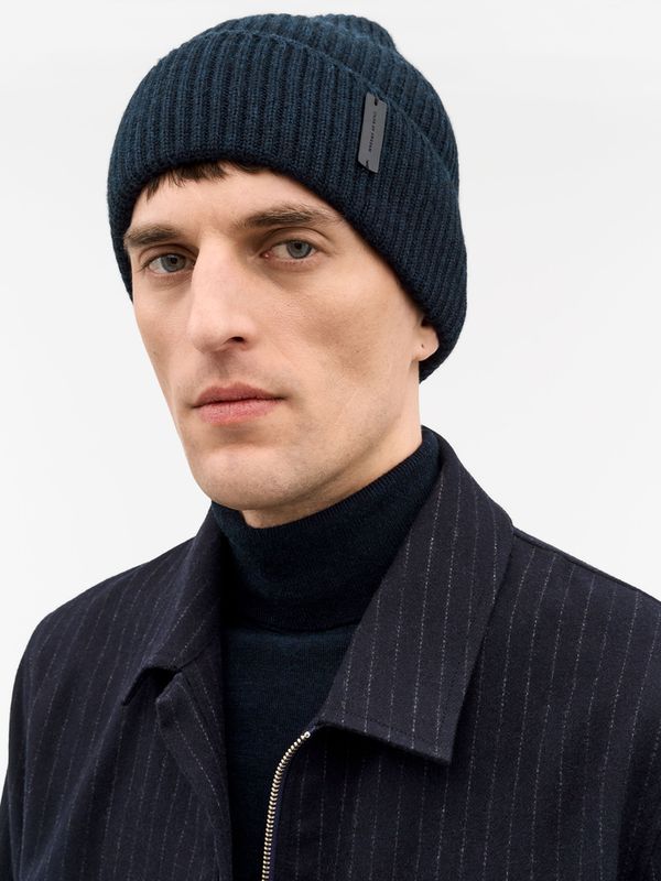 Ferven Oversized Wool Beanie Dark Blue 