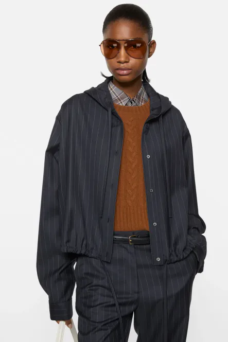 Hovedbilde Wool Button-up Overshirt Navy ...