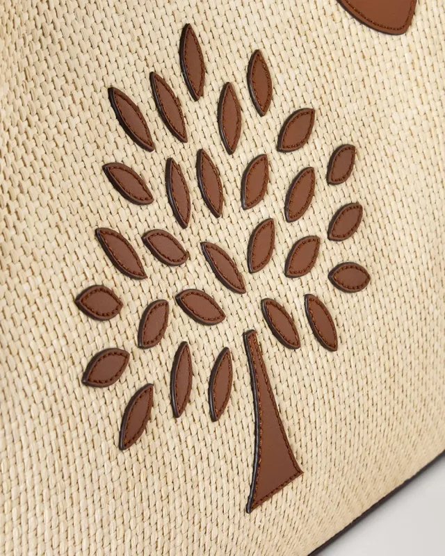 Small TREE Tote Ecru Bright Oak Raffia