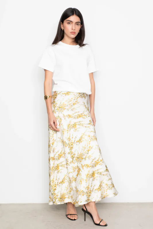 LUNE Skirt Yellow Mimosa Print