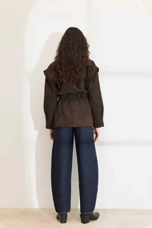 Winnie Leather Jacket Dark Brown 