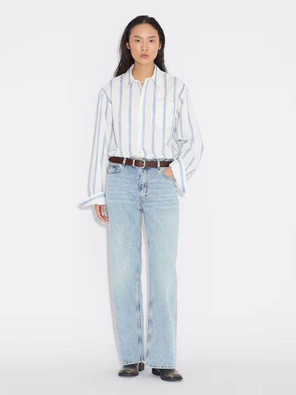 Wide Leg Jeans Blue Washed