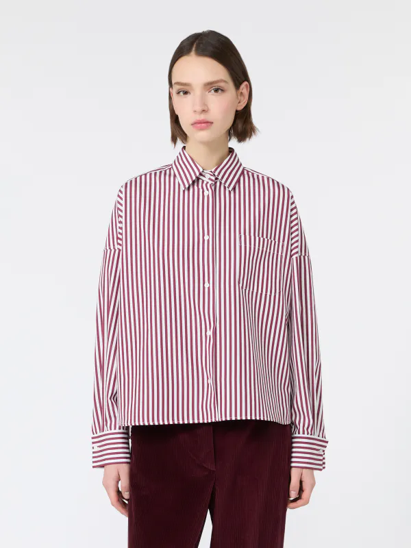 Ovatta Poplin Shirt Striped Bordeaux
