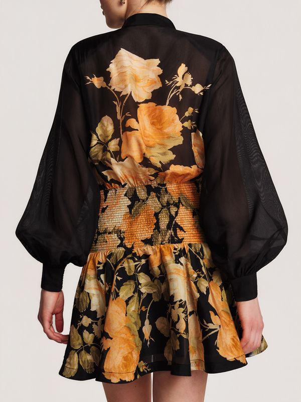 Organza Mini Dress Midnight Field