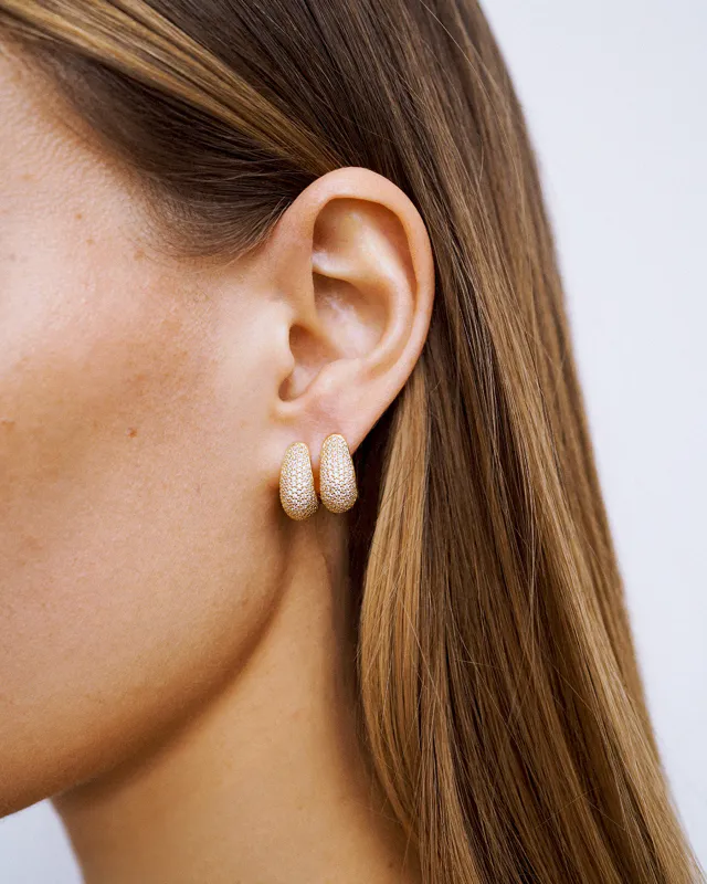 ICE HOOP SMALL PAVE Gold fra TOM WOOD | Gode fraktbetingelser