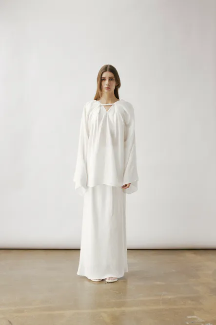 Hovedbilde ALLIE Linen Blouse White