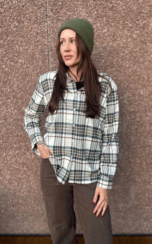 Joan Flannel Shirt Green Check 