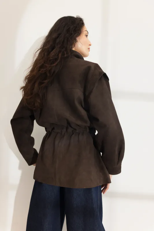 Winnie Leather Jacket Dark Brown 