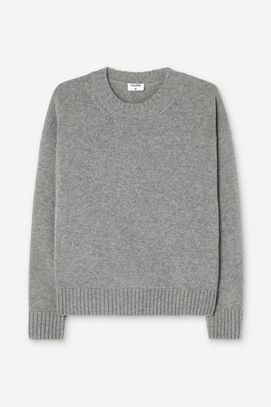 Wool Cashmere Sweater Grey Melange