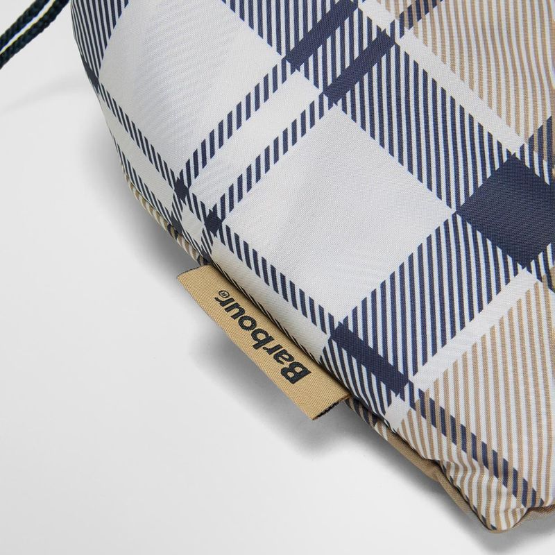 Portree Umbrella Hessian/Navy Tartan