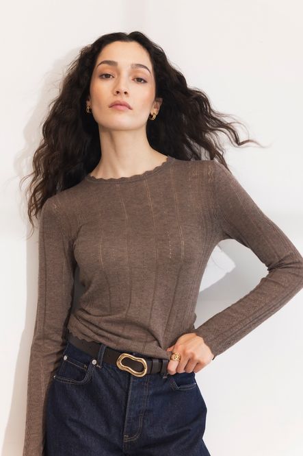 Hovedbilde Safir Knit Top Dark Taupe ...