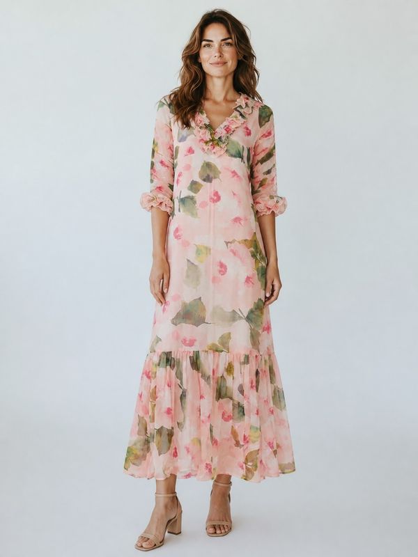 ORGANZA Ruffle Dress Rosette
