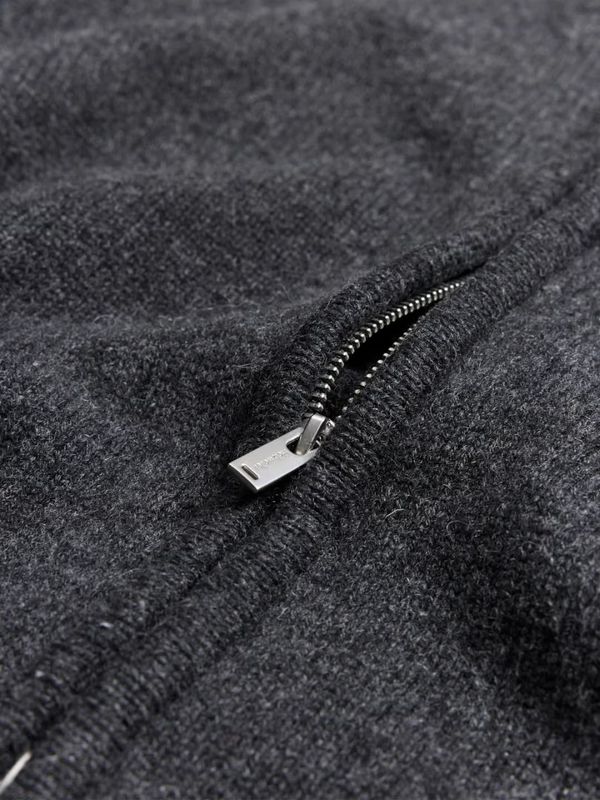 ANDREAS Zip-Up Cardigan Dk. Grey