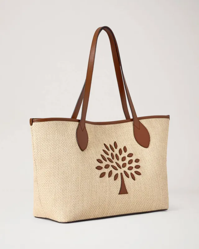 Small TREE Tote Ecru Bright Oak Raffia